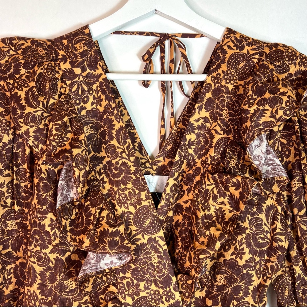 NWOT Christy Lynn Stephanie Wrap Top Sienna Linen Size Medium - Picture 12 of 16